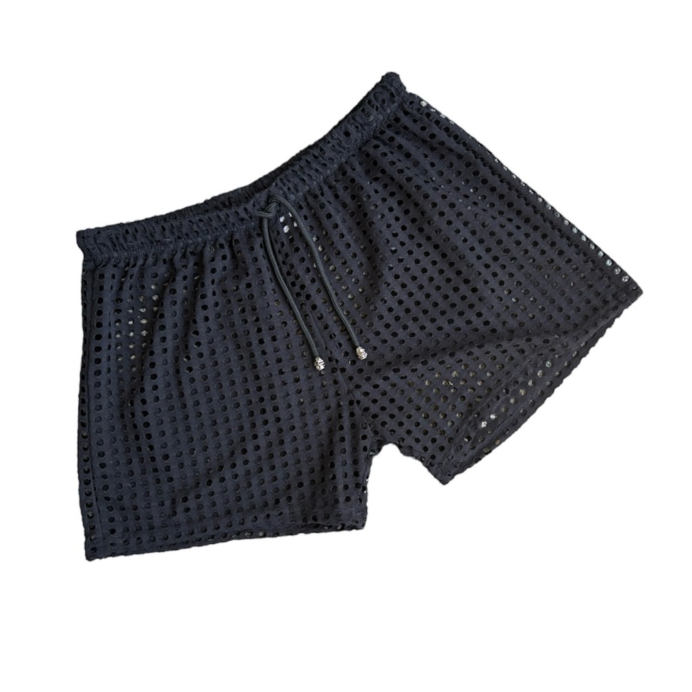Black Mesh Shorts